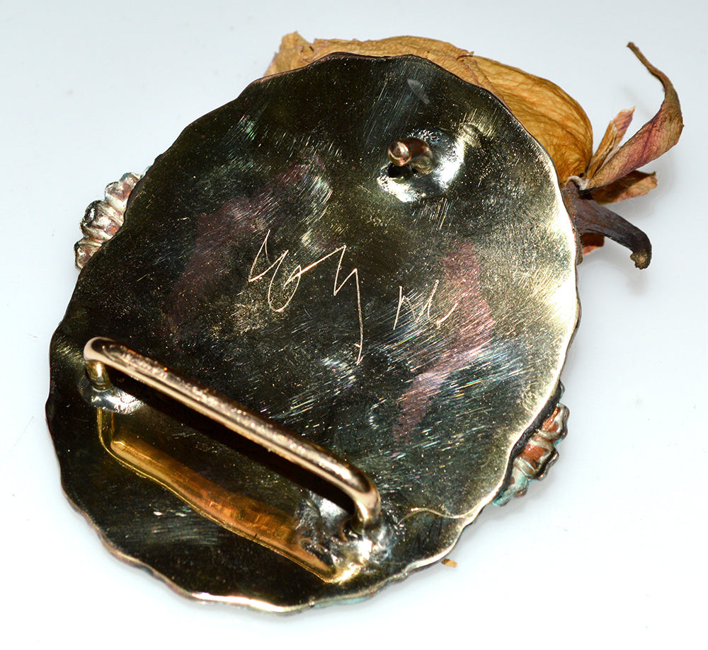 Byzantine And Zinnia Patina Brass Buckle - Chyroscolla
